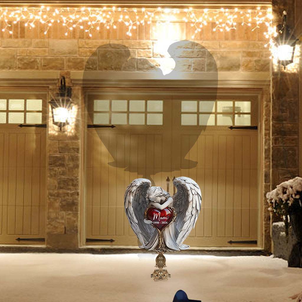 On Angel's Wings - Personalized Memorial Acrylic Plaque Stake