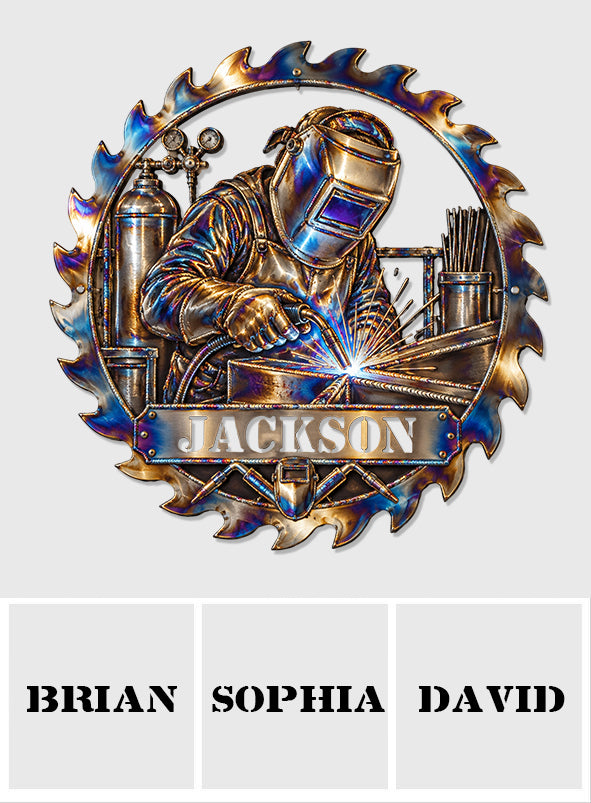 Welder Room Decor - Personalized Welder Cut Metal Sign