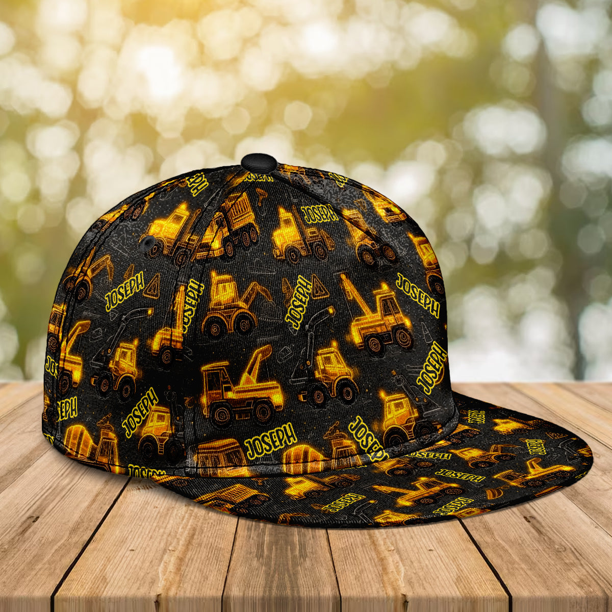 Baustellenfahrzeuge – geeignet für Kinder zum Mitnehmen im Freien – personalisierte Kinder-Snapback-Kappe