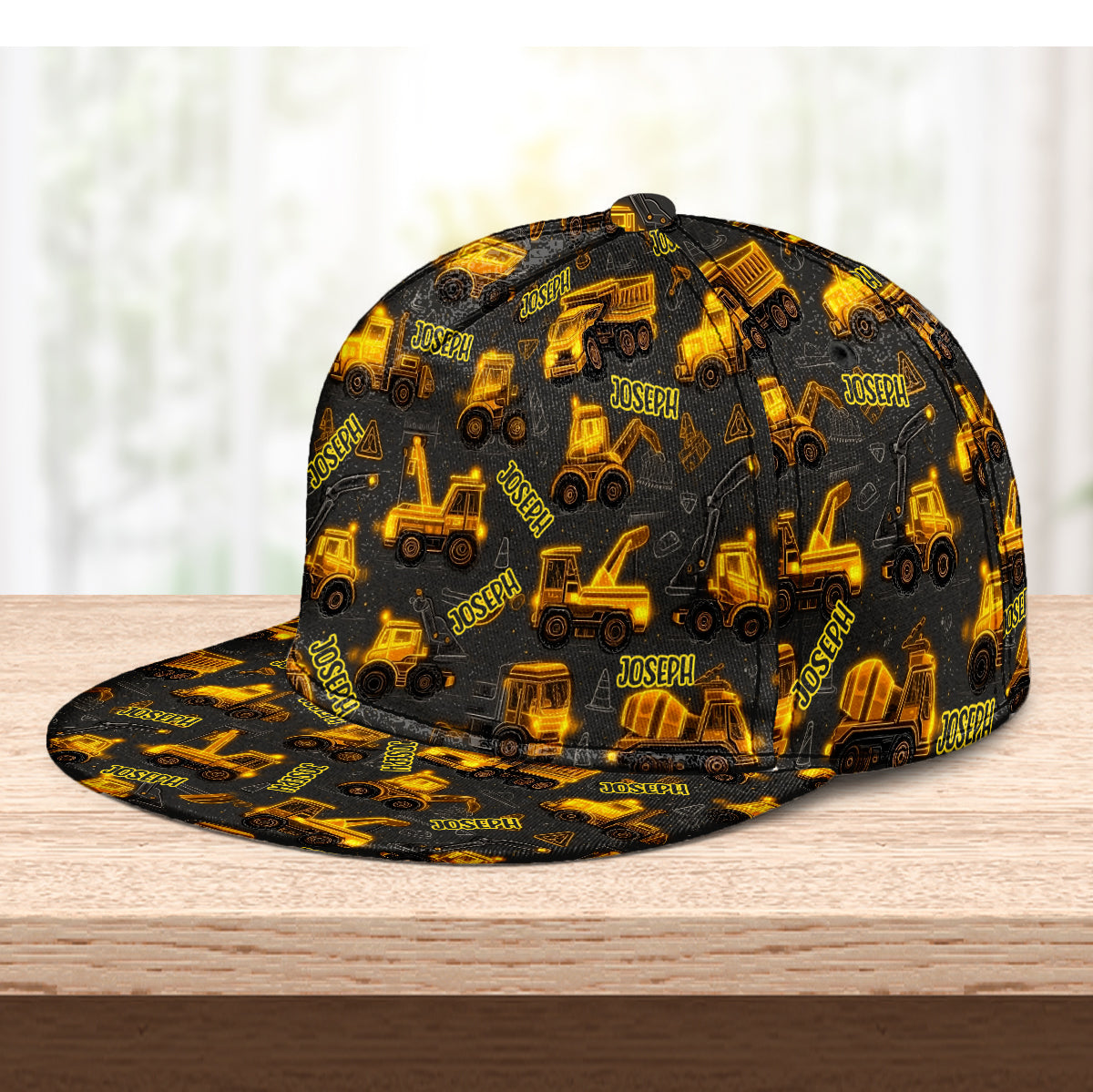Baustellenfahrzeuge – geeignet für Kinder zum Mitnehmen im Freien – personalisierte Kinder-Snapback-Kappe