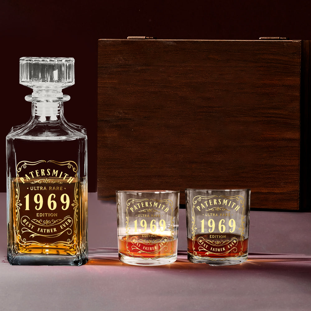 Cadeau idéal pour les amateurs de whisky, bourbon et cognac... Pour un papa ou un mari aimant... - Coffret carafe à whisky personnalisée
