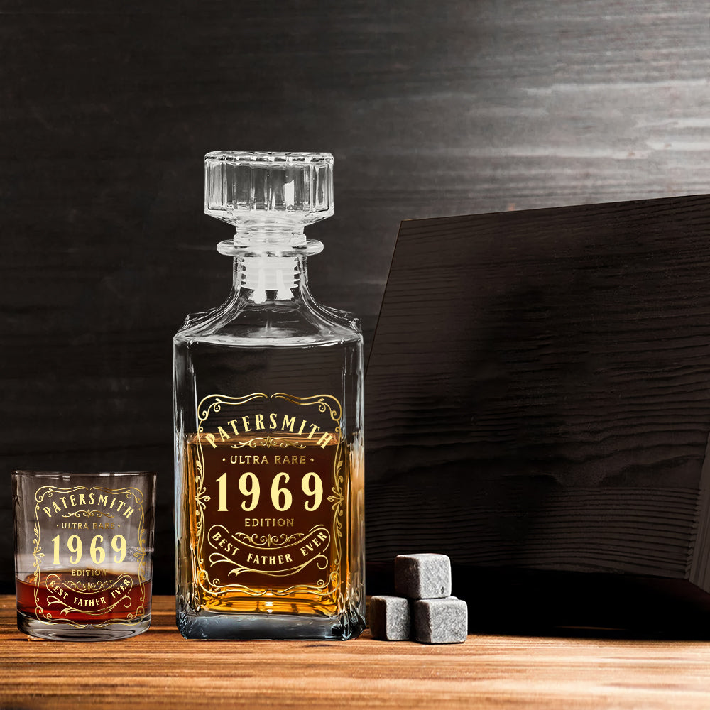 Cadeau idéal pour les amateurs de whisky, bourbon et cognac... Pour un papa ou un mari aimant... - Coffret carafe à whisky personnalisée