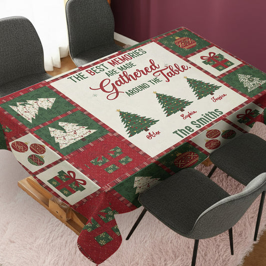 Les plus beaux souvenirs se créent autour de la table - Nappe familiale personnalisée