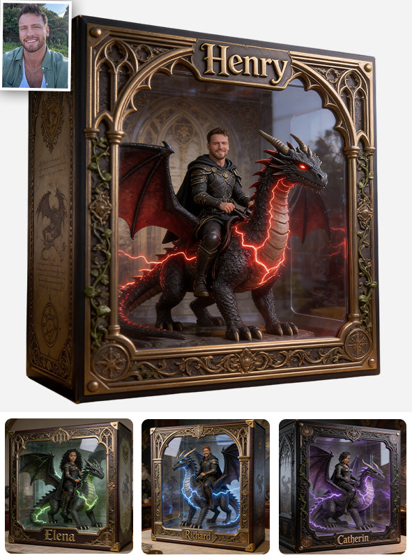 Voler Avec Un Dragon - Plaque Acrylique Personnalisée en Forme de Dragon