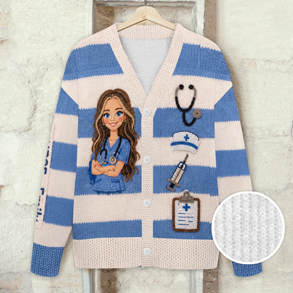 N'importe quelle photo Vie d'infirmière - Cardigan personnalisé pour infirmière