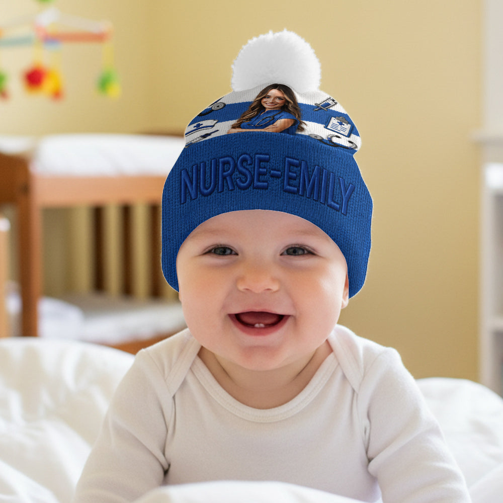 Any Photo Love My Job - Personalized Nurse Beanie Hat
