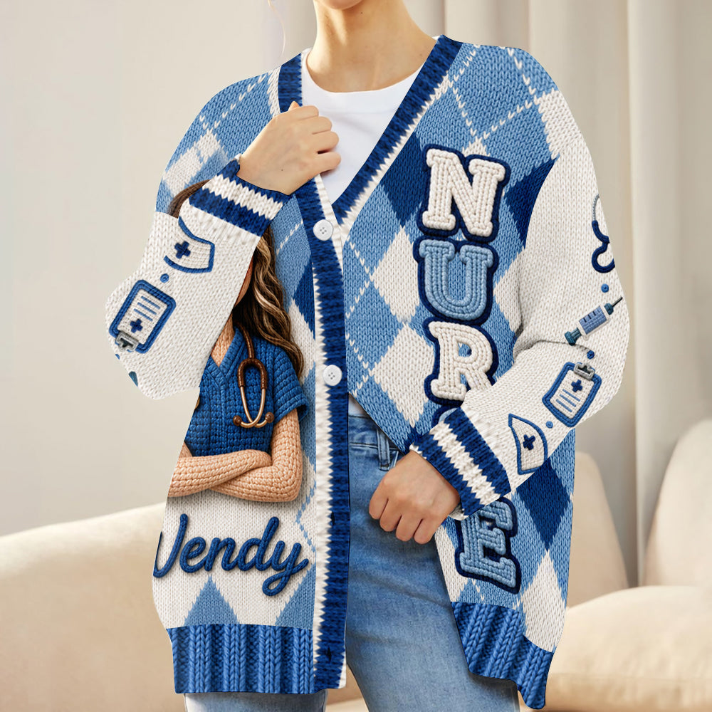 Tout Photo Aime Être Infirmière - Cardigan Personnalisé pour Infirmière