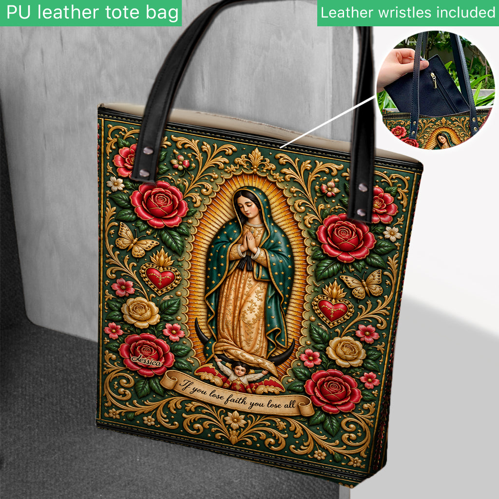 Mexican Goddess, Guadalupe - Personalized Christian Tote Bag