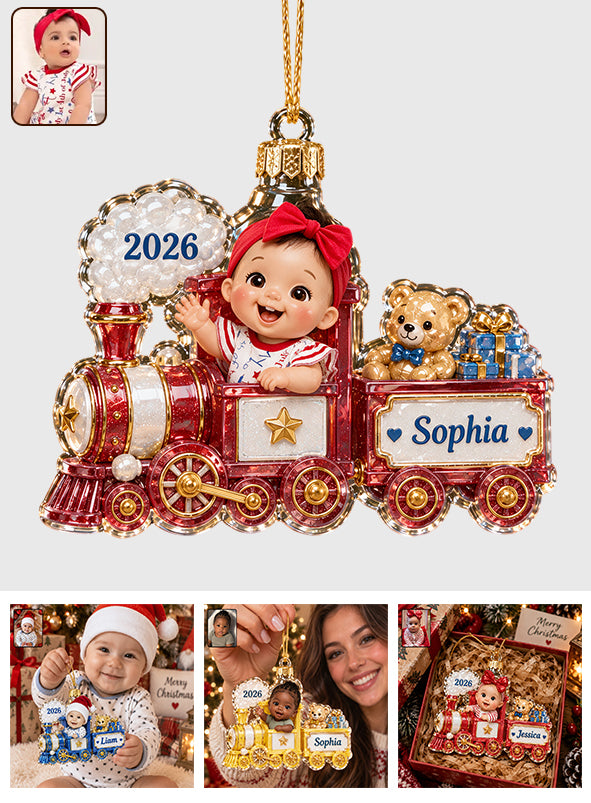 Merry Christmas - Personalized Kid Custom Shape Glass Ornament
