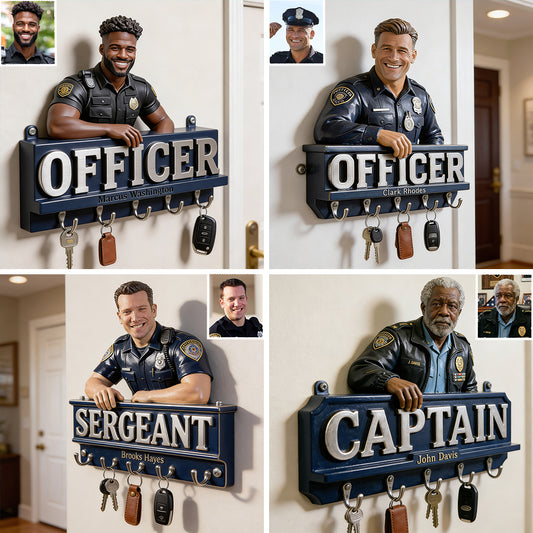 Jedes Foto - Personalisierter Polizeibeamter Hängeregal