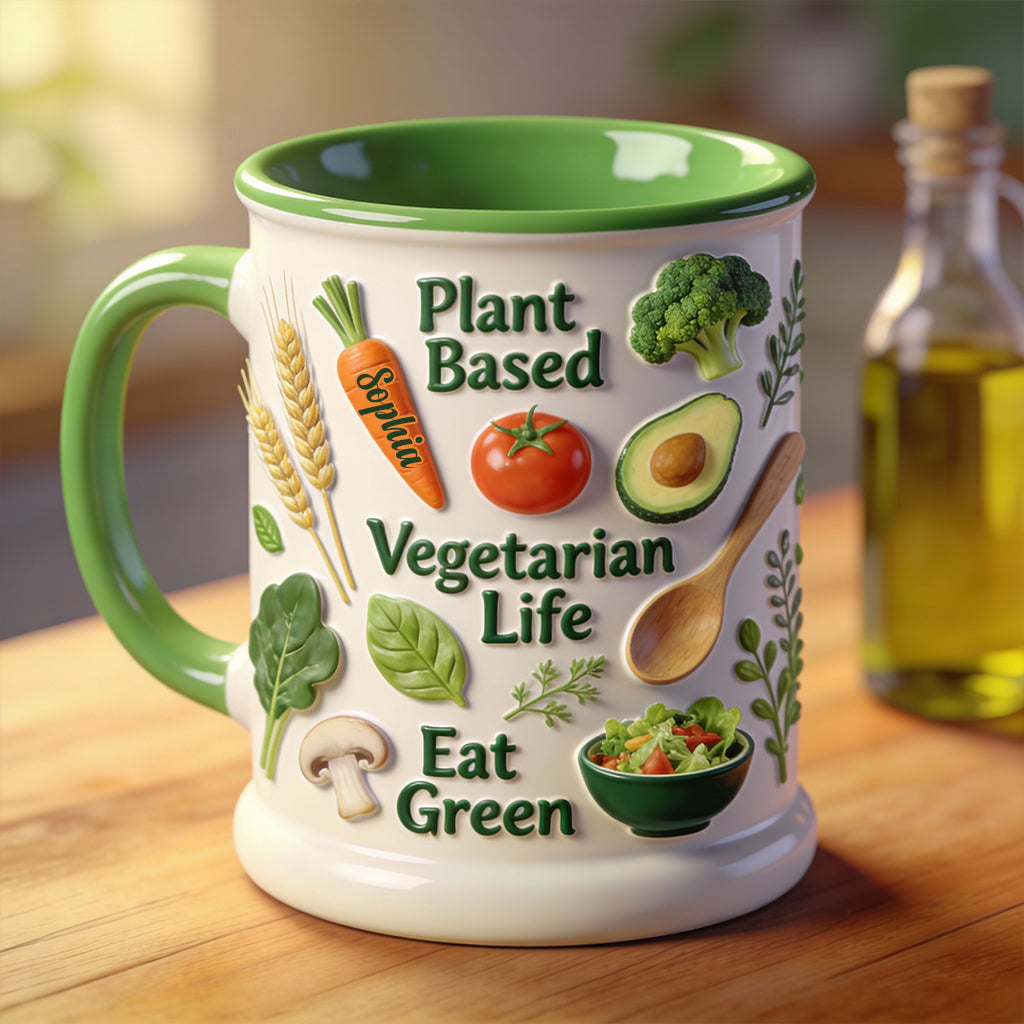 Vie végétarienne - Mug et sous-verre personnalisés avec une touche vétérinaire