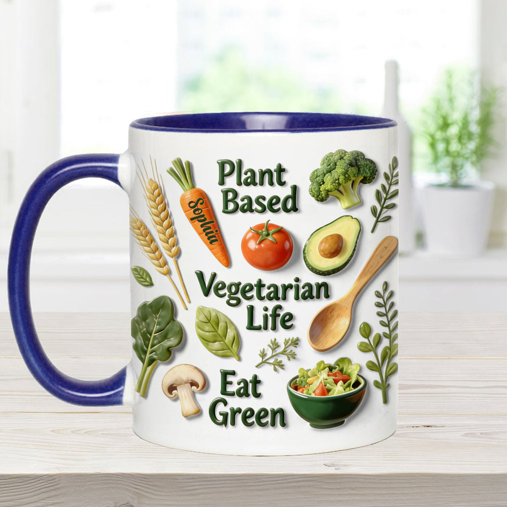 Vie végétarienne - Mug et sous-verre personnalisés avec une touche vétérinaire