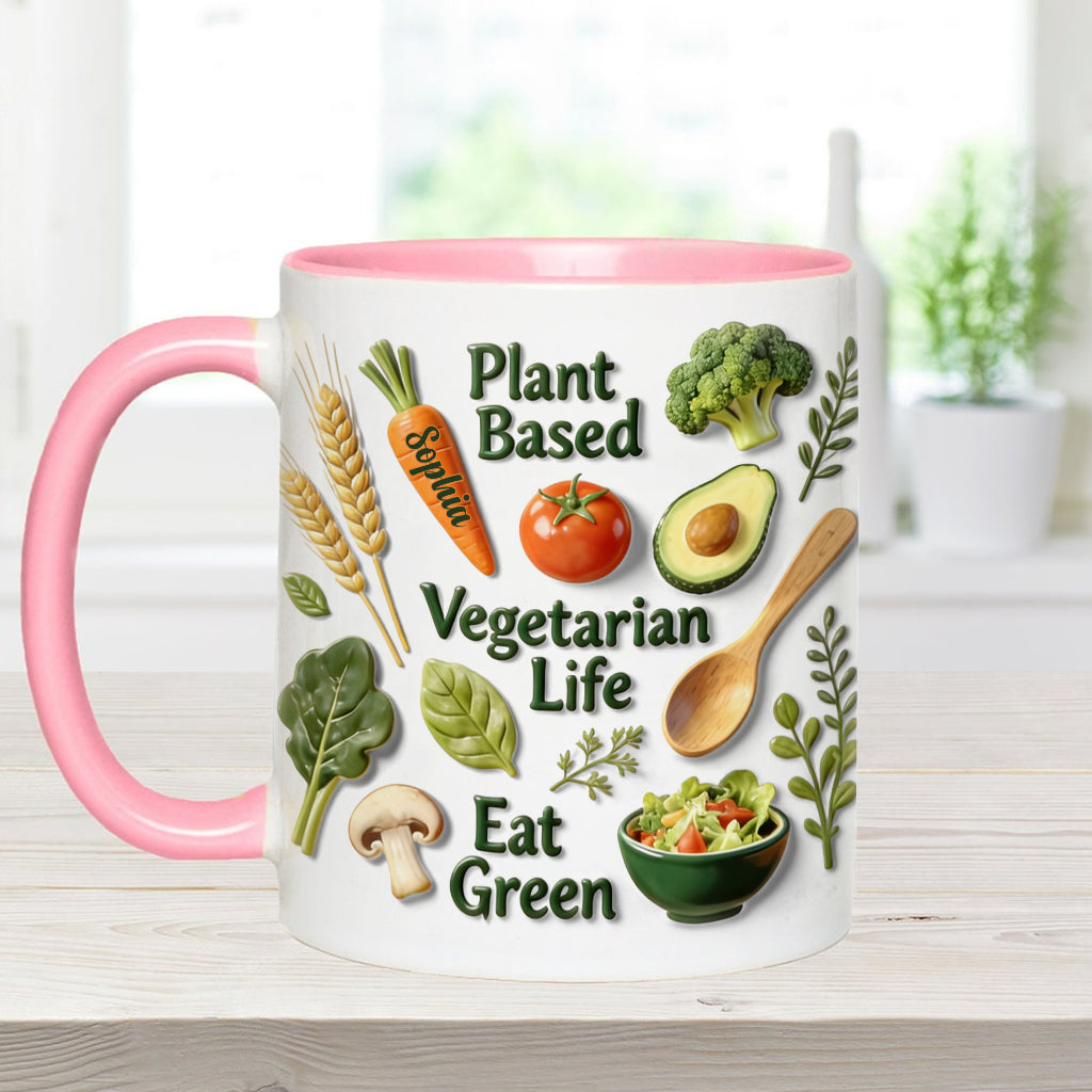 Vie végétarienne - Mug et sous-verre personnalisés avec une touche vétérinaire