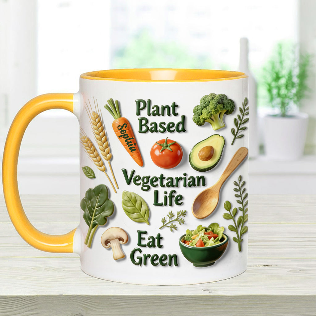 Vie végétarienne - Mug et sous-verre personnalisés avec une touche vétérinaire
