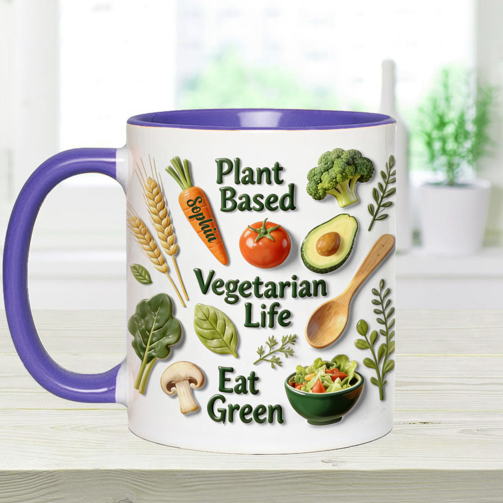 Vie végétarienne - Mug et sous-verre personnalisés avec une touche vétérinaire