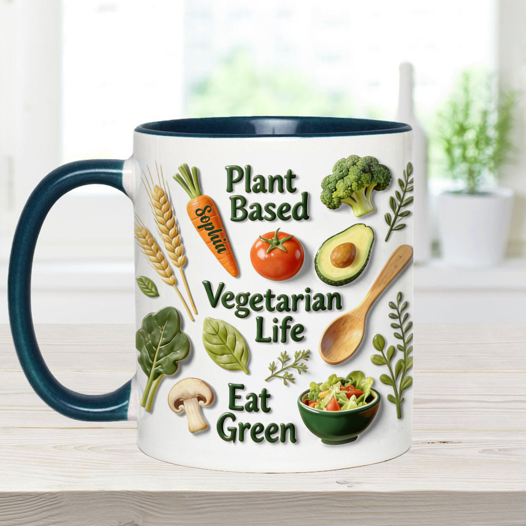 Vie végétarienne - Mug et sous-verre personnalisés avec une touche vétérinaire