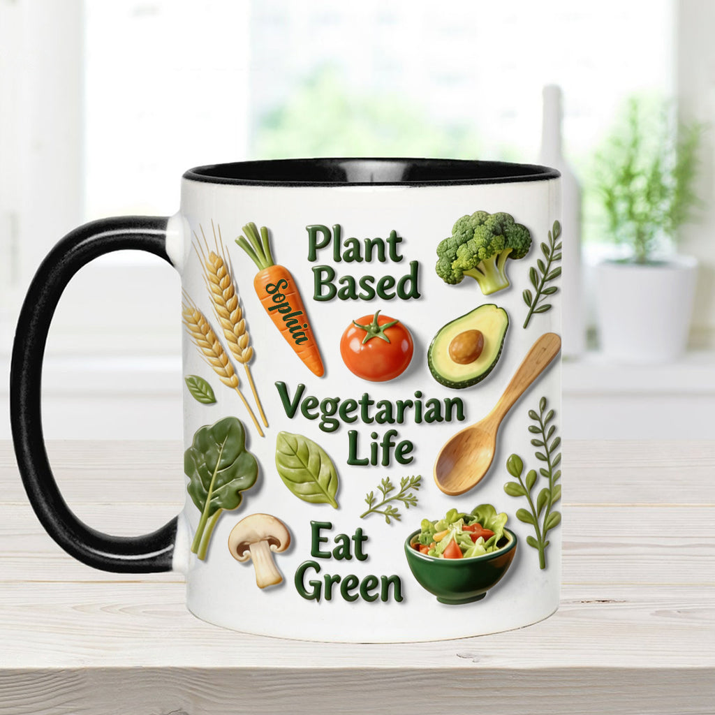 Vie végétarienne - Mug et sous-verre personnalisés avec une touche vétérinaire