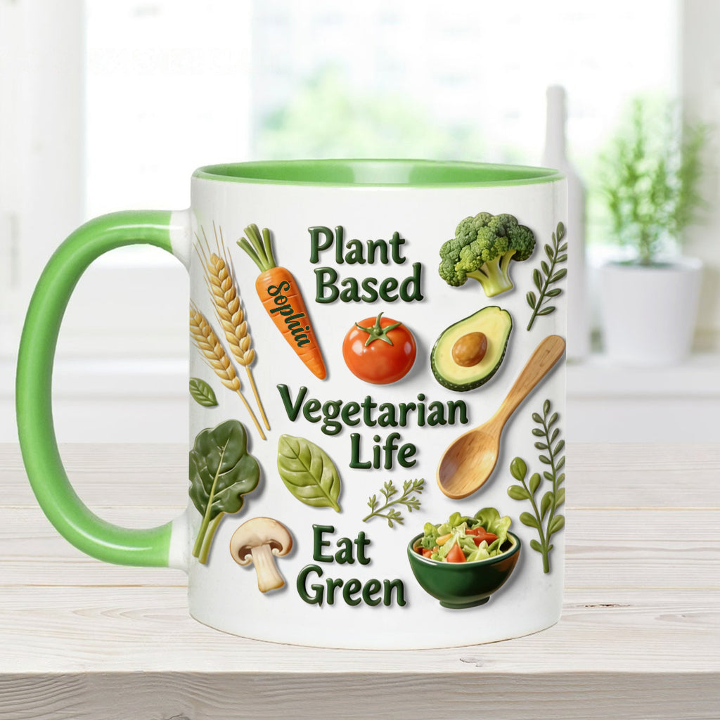 Vie végétarienne - Mug et sous-verre personnalisés avec une touche vétérinaire