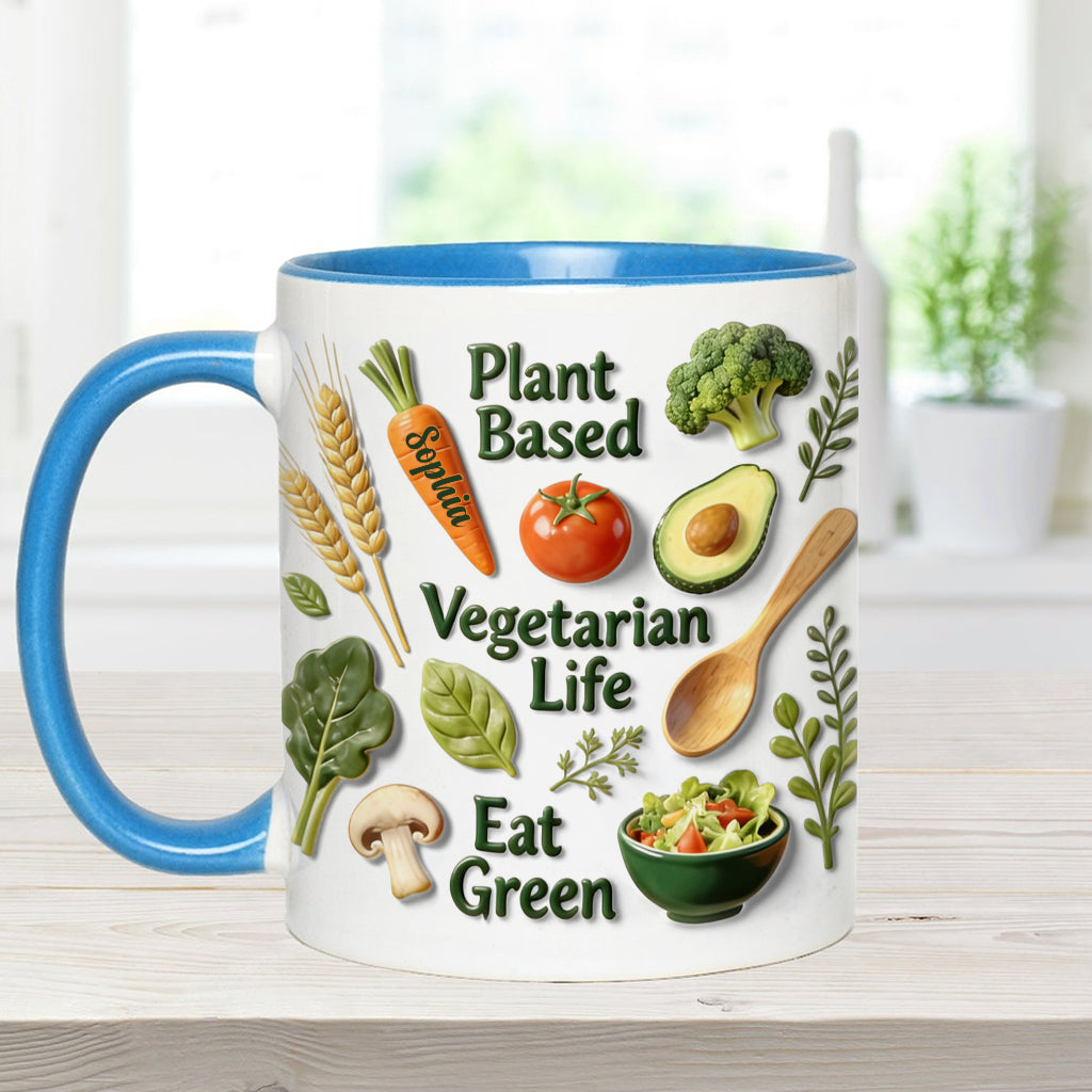 Vie végétarienne - Mug et sous-verre personnalisés avec une touche vétérinaire