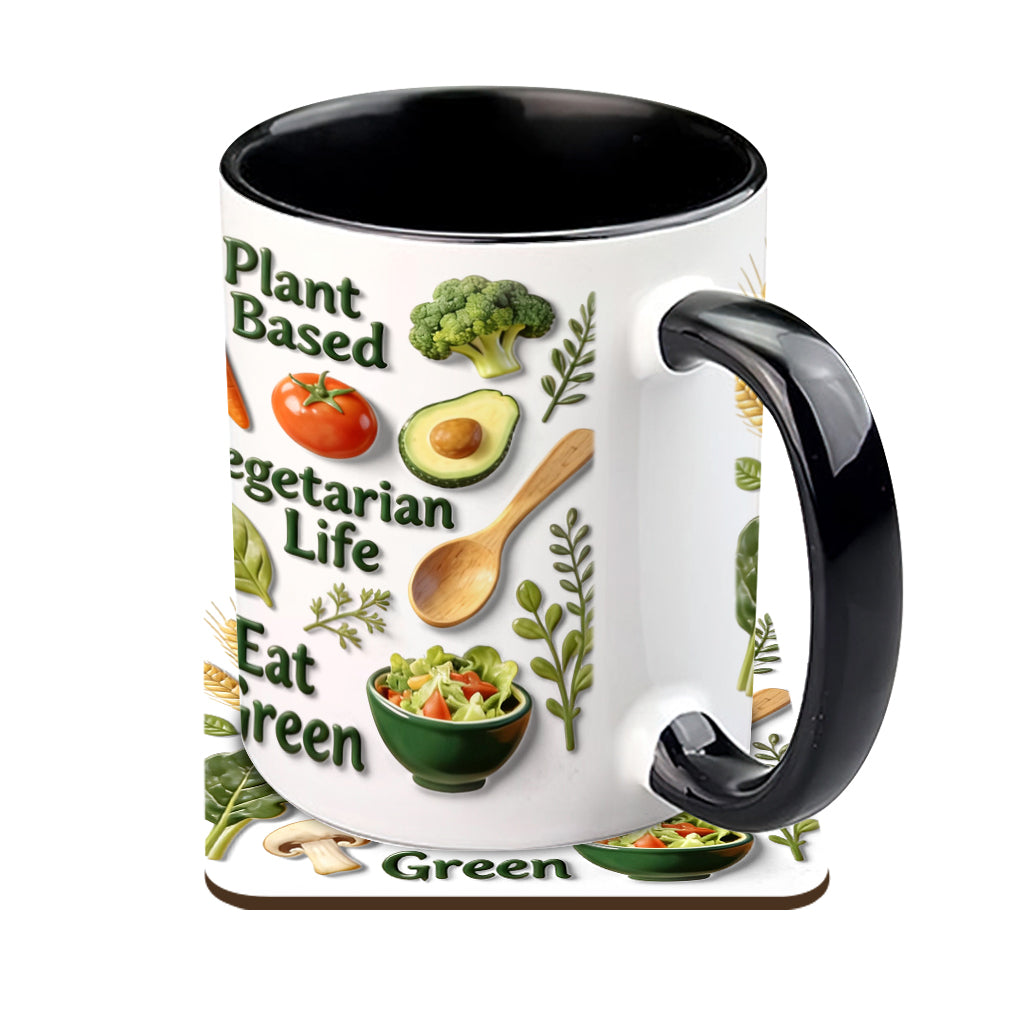 Vie végétarienne - Mug et sous-verre personnalisés avec une touche vétérinaire