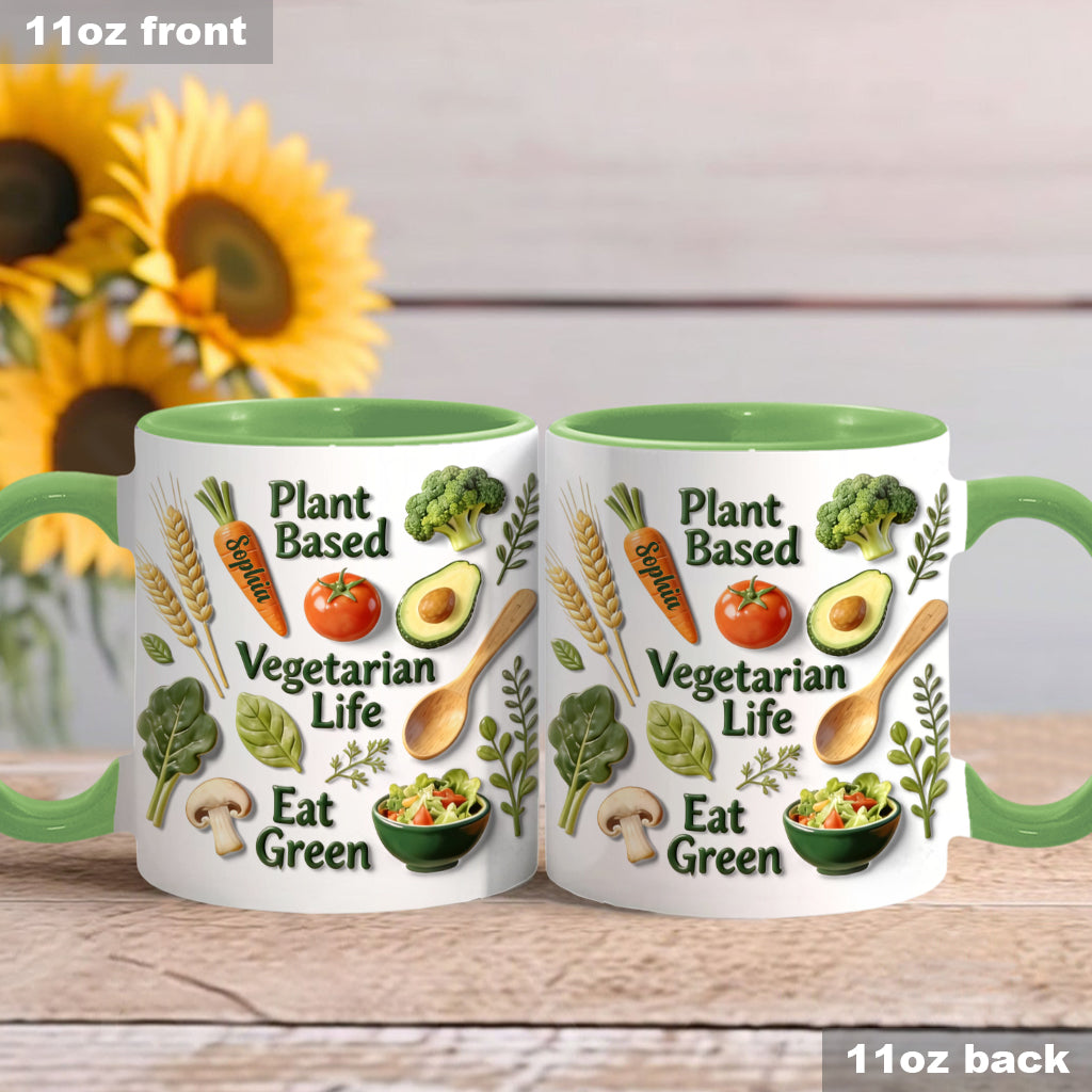 Vie végétarienne - Mug et sous-verre personnalisés avec une touche vétérinaire
