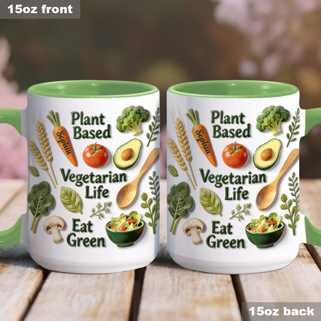 Vie végétarienne - Mug et sous-verre personnalisés avec une touche vétérinaire