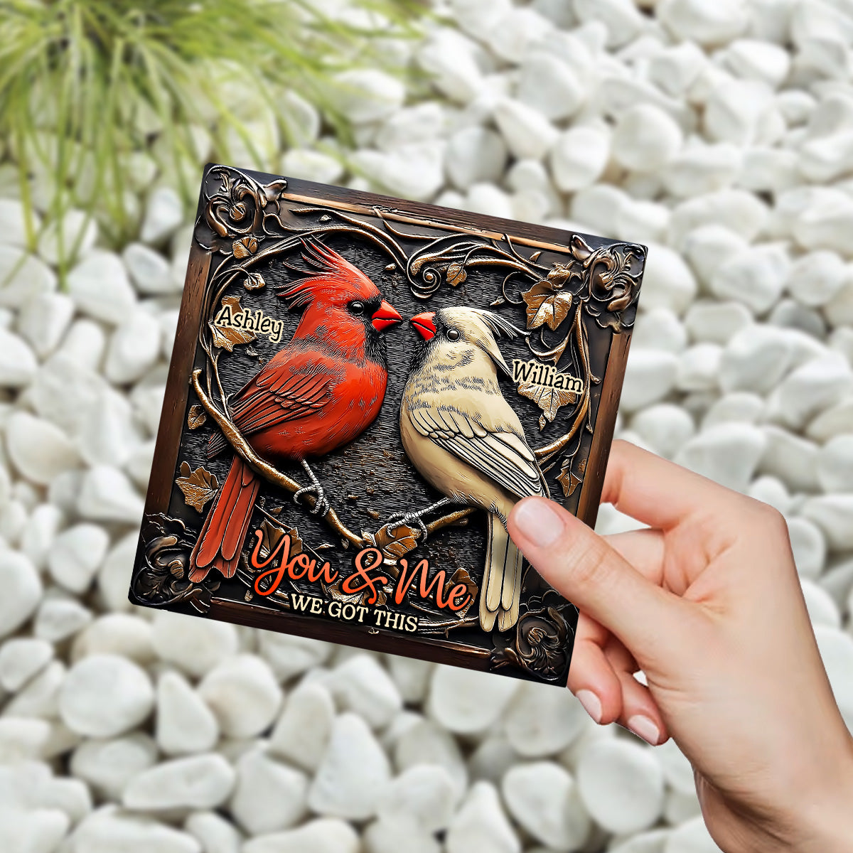 We Got This - Personalized Couple Square Shaped Stone