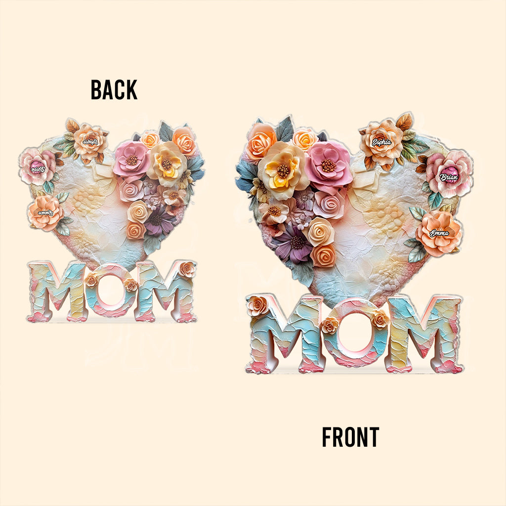 Floral Motherhood - Personalized Mother Custom Shaped Acrylic Plaque