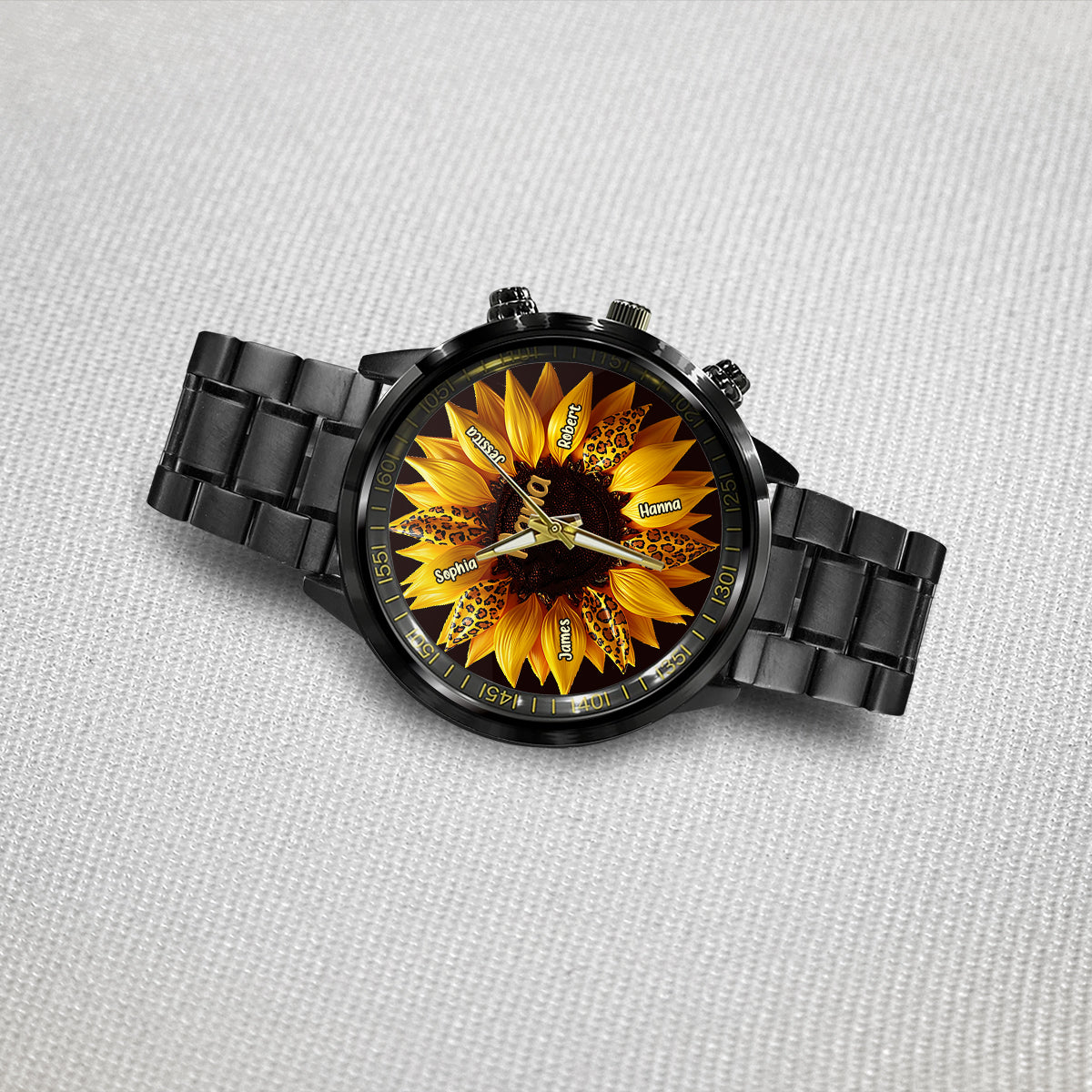 Nana, Mom, Auntie Family Sunflower - Personalized Grandma Hand Watch