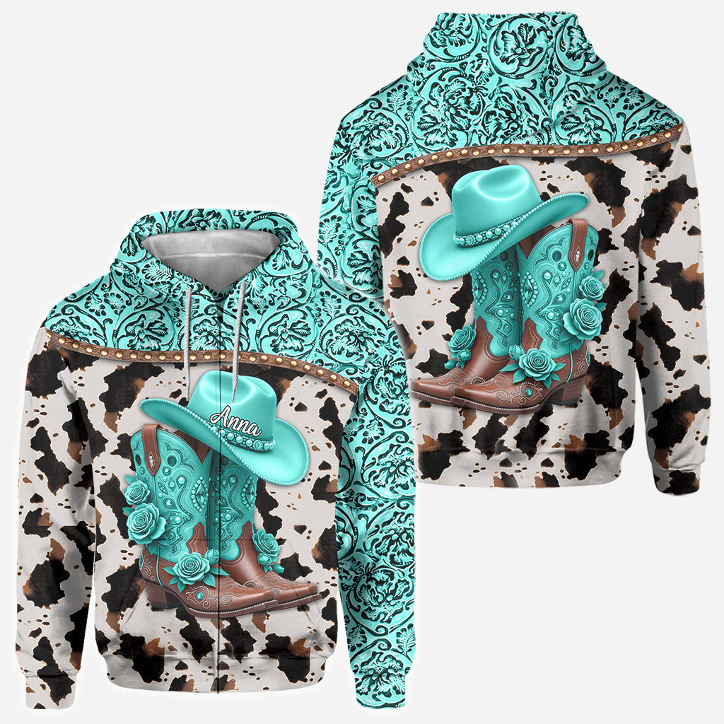 Bottes de cowgirl western - Chemise de cowgirl personnalisée