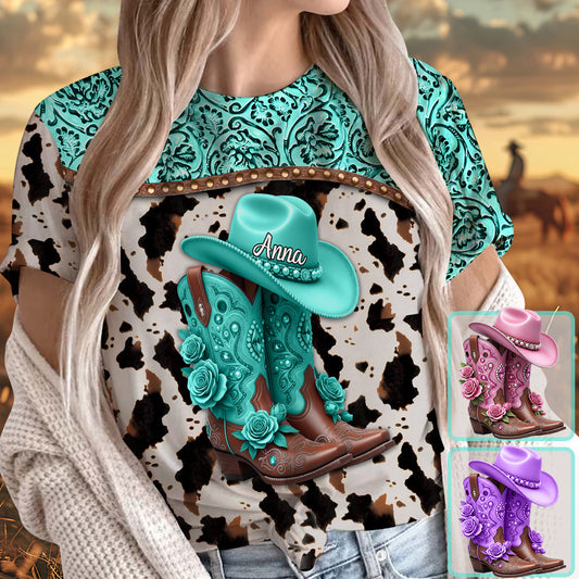 Bottes de cowgirl western - Chemise de cowgirl personnalisée