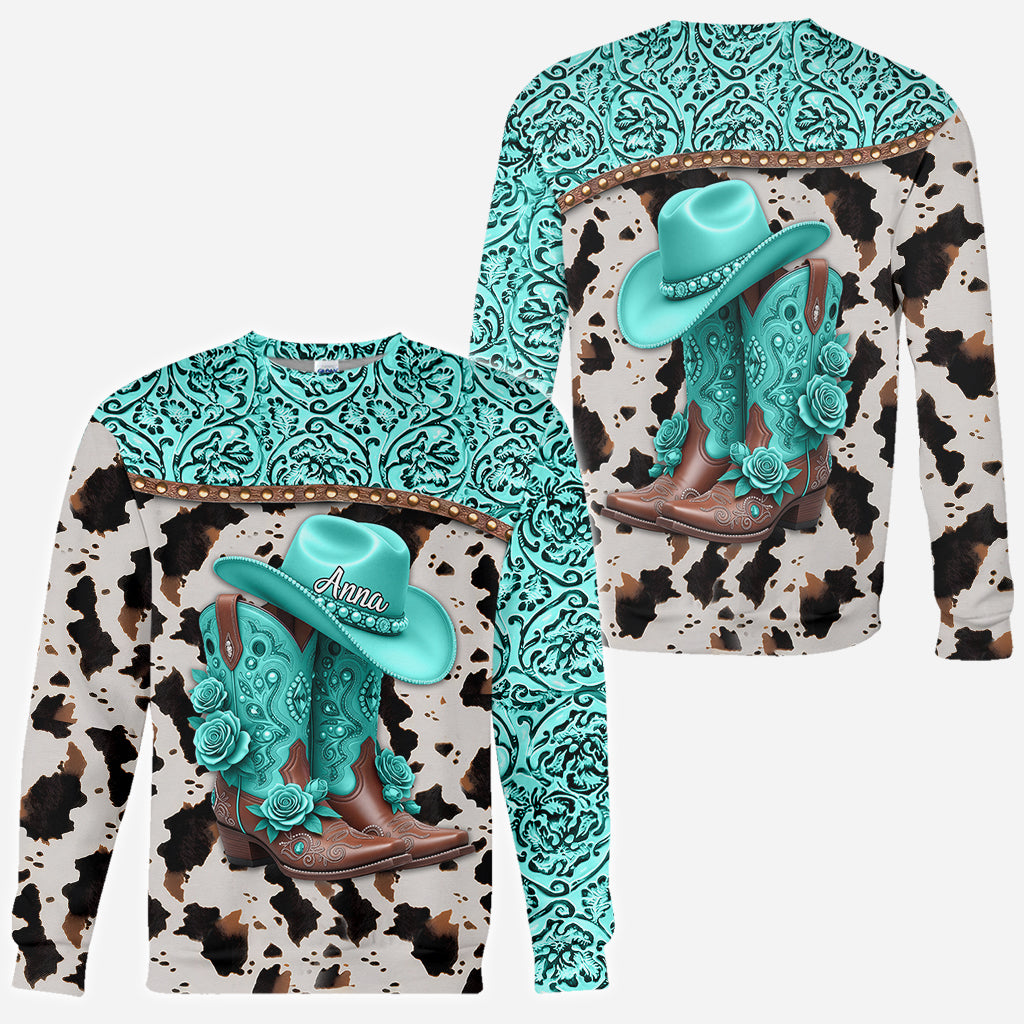 Bottes de cowgirl western - Chemise de cowgirl personnalisée