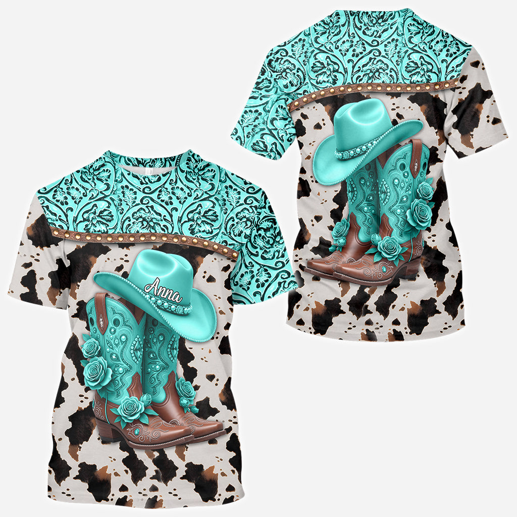 Bottes de cowgirl western - Chemise de cowgirl personnalisée