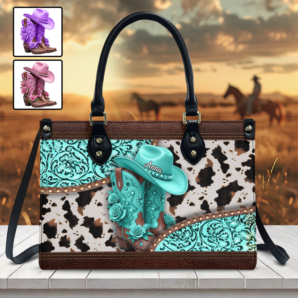 Western-Cowgirl-Stiefel – Personalisierte Cowgirl-Lederhandtasche