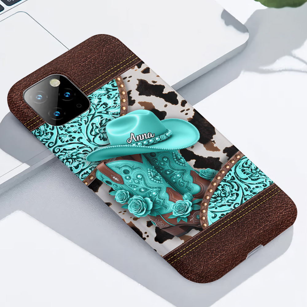 Western-Cowgirl-Stiefel – Personalisierte Handyhülle mit Cowgirl-Vollprint
