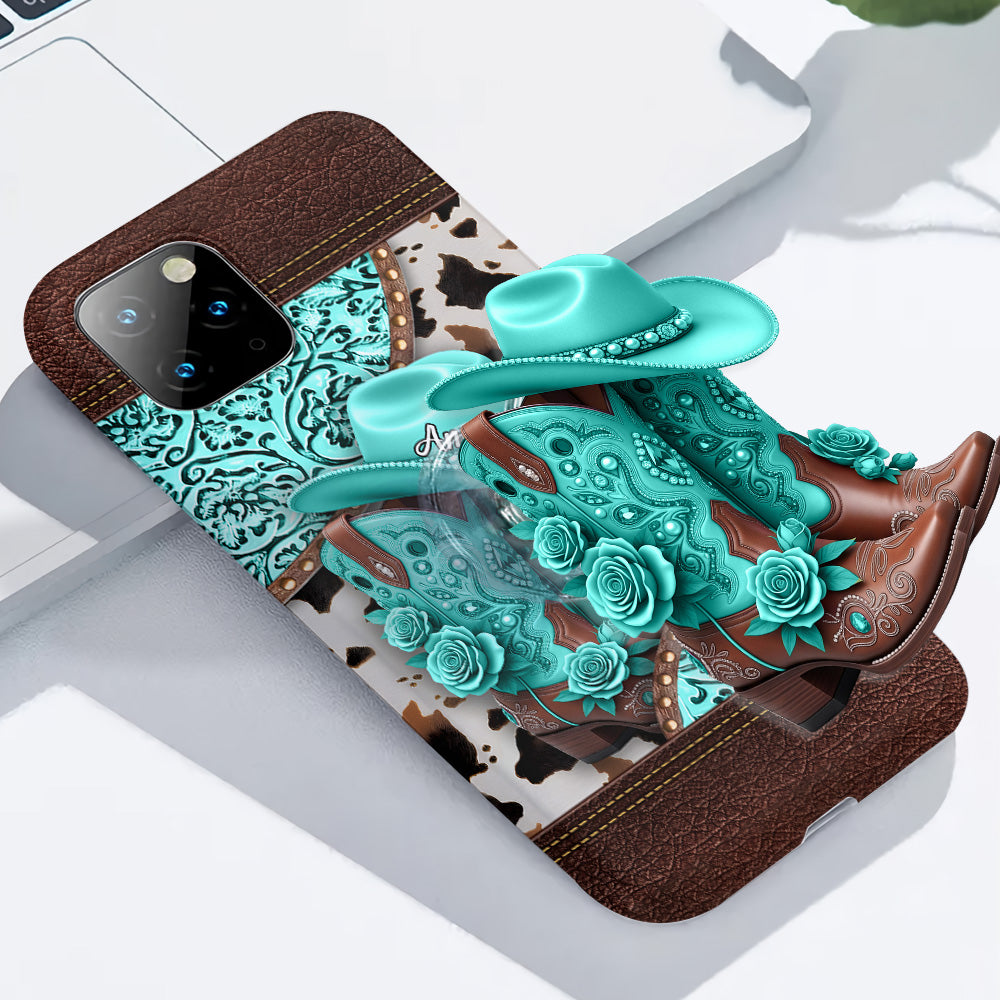 Western-Cowgirl-Stiefel – Personalisierte Handyhülle mit Cowgirl-Vollprint