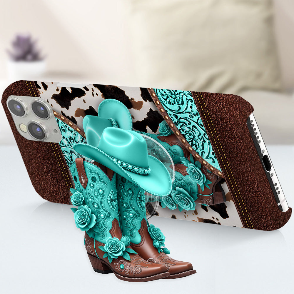 Western-Cowgirl-Stiefel – Personalisierte Handyhülle mit Cowgirl-Vollprint