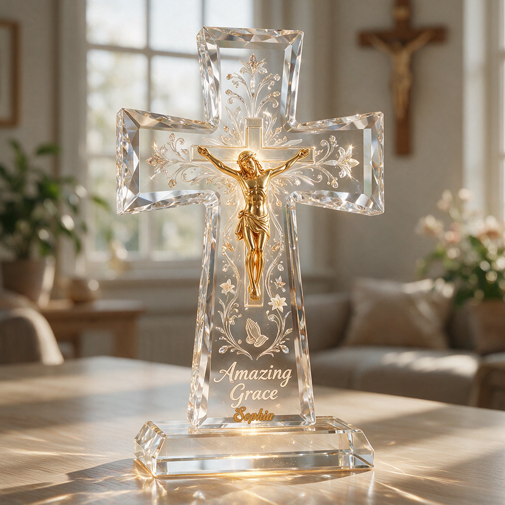 Amazing Grace - Personalisierte Christliche 2-Seiten Acrylplakette