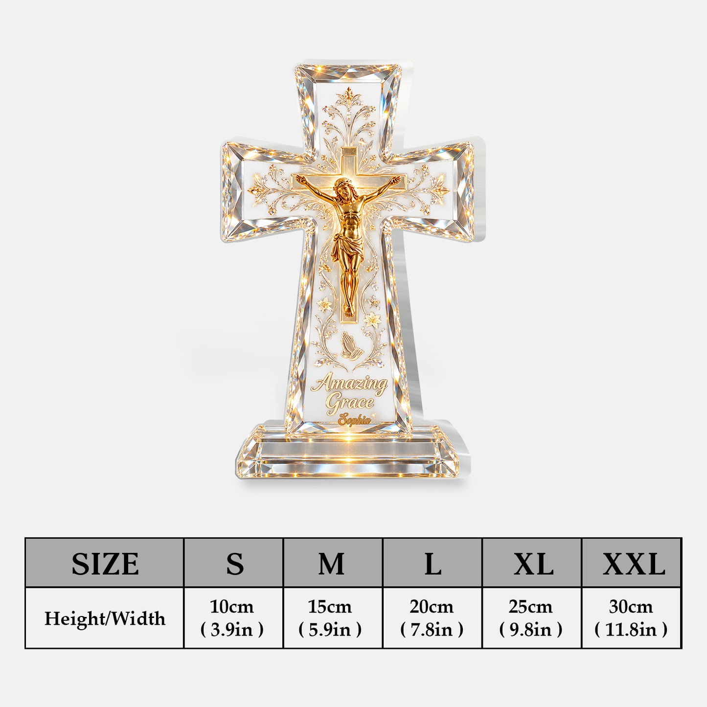 Amazing Grace - Personalisierte Christliche 2-Seiten Acrylplakette
