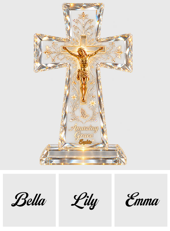 Amazing Grace - Personalisierte Christliche 2-Seiten Acrylplakette
