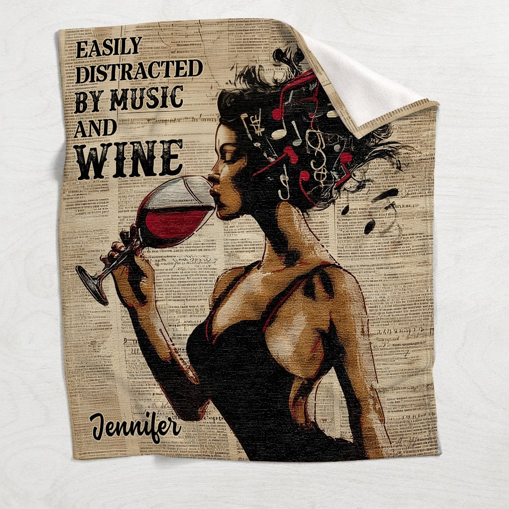 Leicht ablenkbar durch Musik und Wein – Personalisierte Weindecke