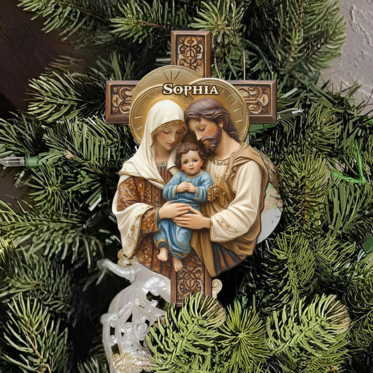Die Heilige Familie – Personalisierter christlicher Baumspitzer