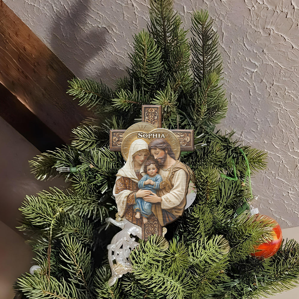 Die Heilige Familie – Personalisierter christlicher Baumspitzer
