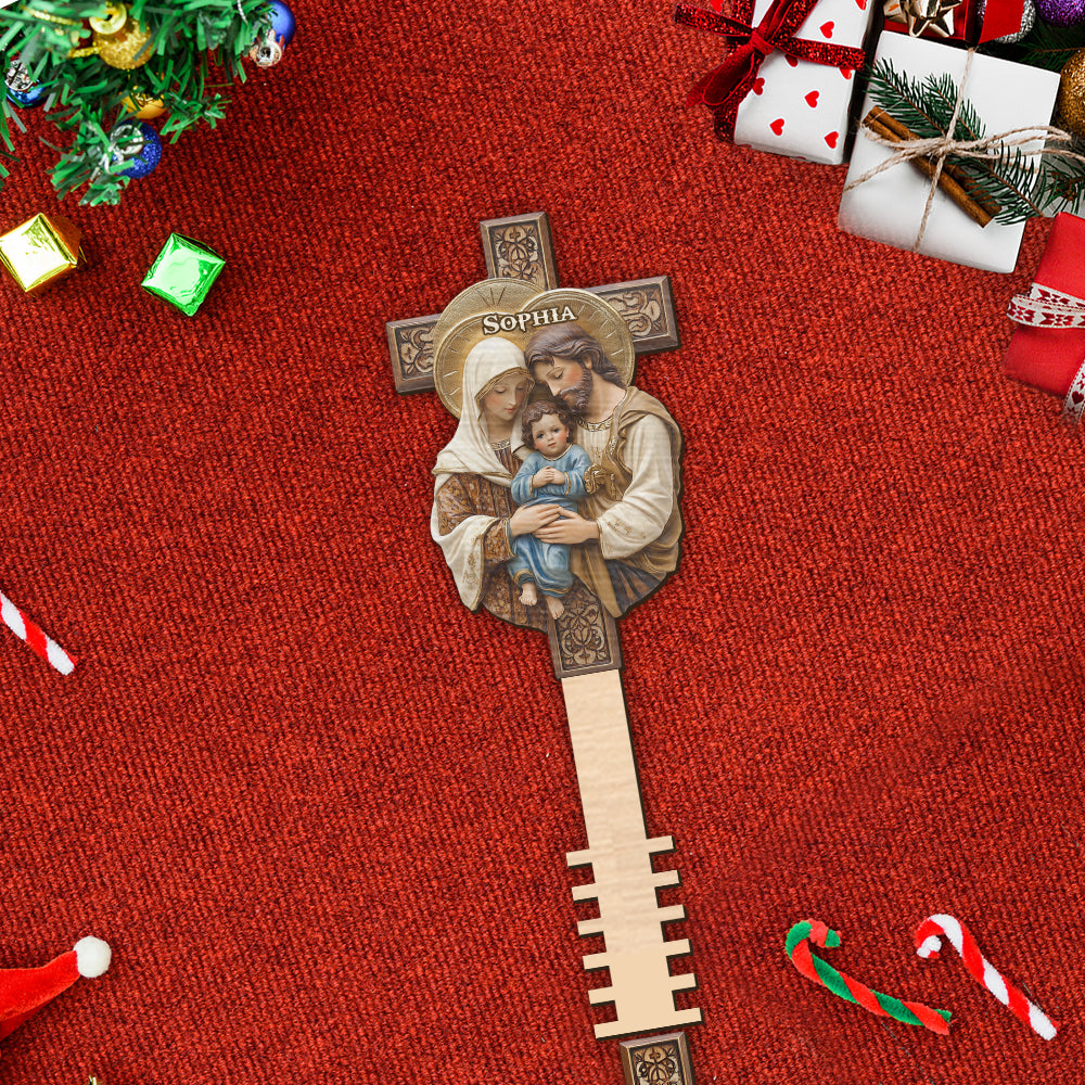 Die Heilige Familie – Personalisierter christlicher Baumspitzer