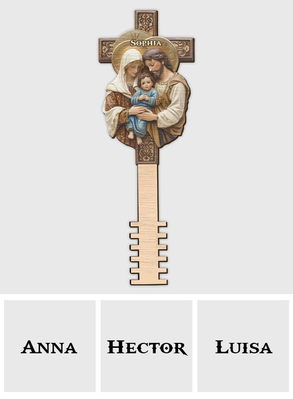 Die Heilige Familie – Personalisierter christlicher Baumspitzer