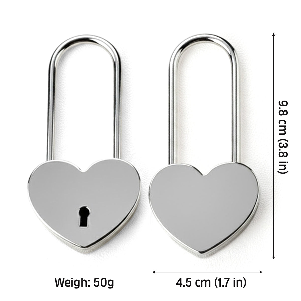 Unis par l'amour jusqu'à ce que la mort nous sépare - Cadenas personnalisé en forme de crâne et de cœur