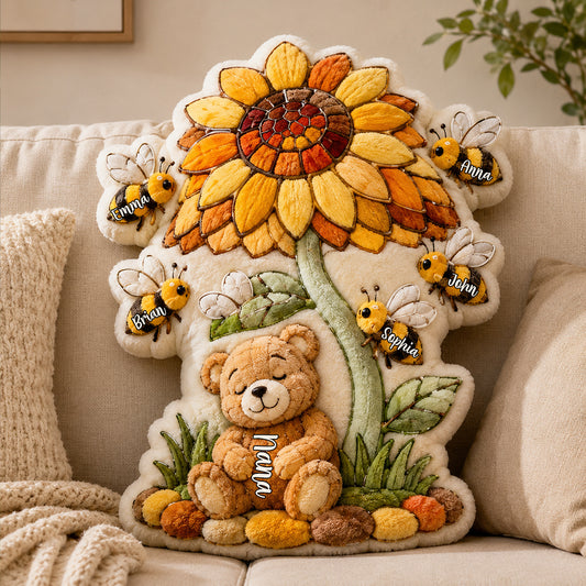L'amour épanouissant de Mamie - Cadeau pour Maman, Nana - Coussin en fausse fourrure personnalisé