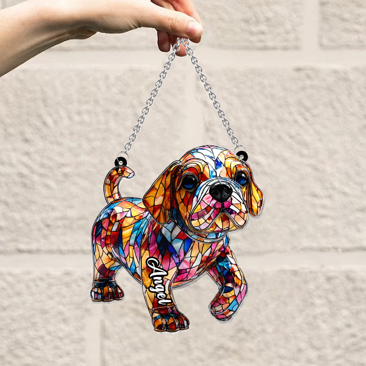 Niedliche Bulldogge – Personalisierter Fensterhänger mit französischer Bulldogge 