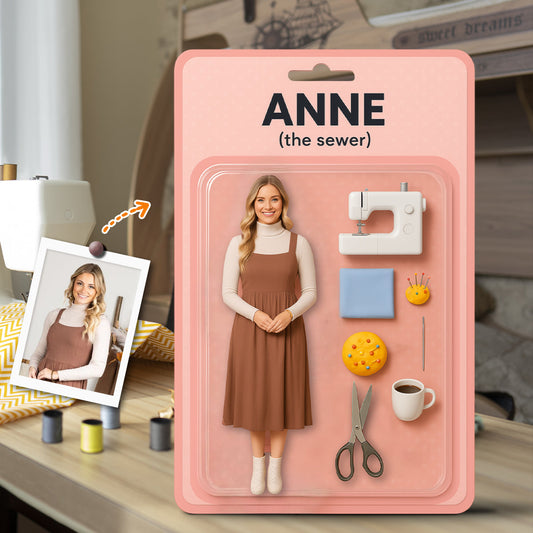 Individuelle Figur nach Foto – Personalisierte Näharbeit, individuell geformte Acrylplakette