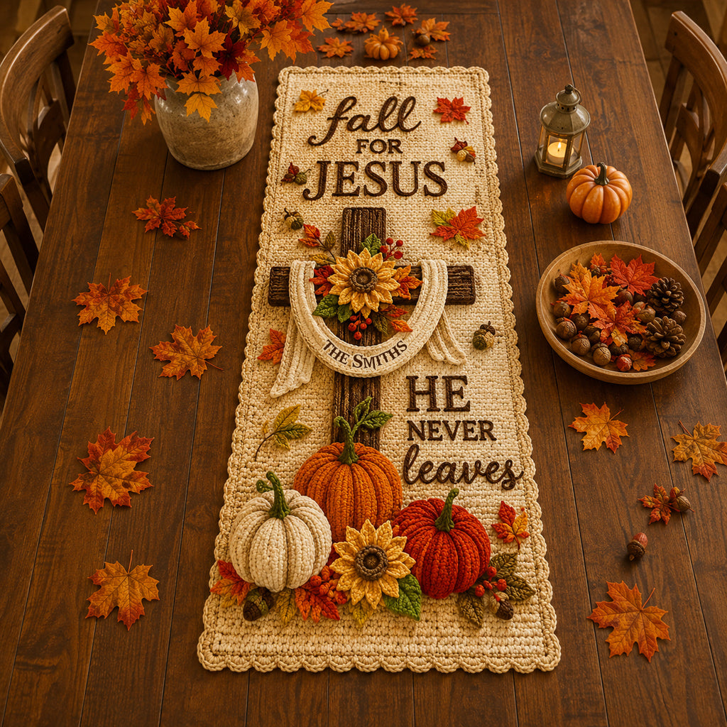Fall For Jesus - Personalized Christian Table Runner